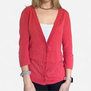 Mossimo Vibrant Red Knit Button-up Cardigan